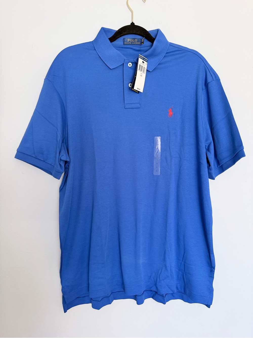 POLO RALPH LAUREN Blue Standard Fit Cotton Short Sleeve Polo Shirt L NWT B0032